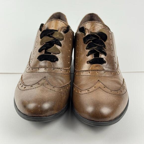 Born Kika Brown Leather Wing Tip Oxford Boho Lace Up Shoes Women's Size 7.5 - Picture 5 of 10